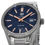  Shop Authentic Tag Heuer Carrera Quartz Diamonds Blue Dial Silver Steel Strap Watch for Women - WAR1114.BA0601 - Luxxuri