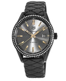  Shop Authentic Tag Heuer Carrera Diamonds Anthracite Black Dial Black Leather Strap Watch for Women - WAR1115.FC6392 - Luxxuri