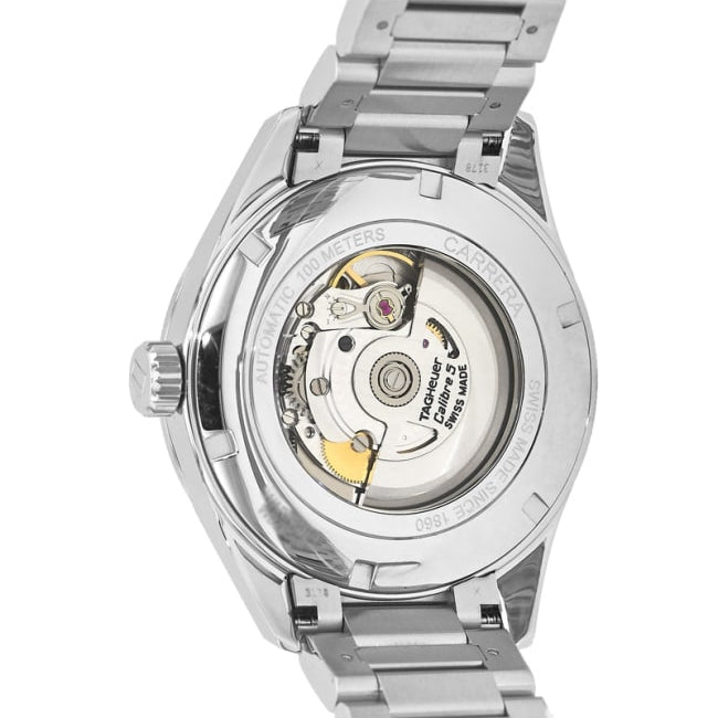  Shop Authentic Tag Heuer Carrera Calibre 5 Automatic White Dial Silver Steel Strap Watch for Men - WAR201B.BA0723 - Luxxuri