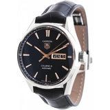  Shop Authentic Tag Heuer Carrera Calibre 5 Automatic Black Dial Black Leather Strap Watch for Men - WAR201C.FC6266 - Luxxuri
