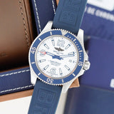  Shop Authentic Breitling Superocean II Automatic 42mm White Dial Blue Rubber Strap Watch for Men - A17366D81A1S2 - Luxxuri