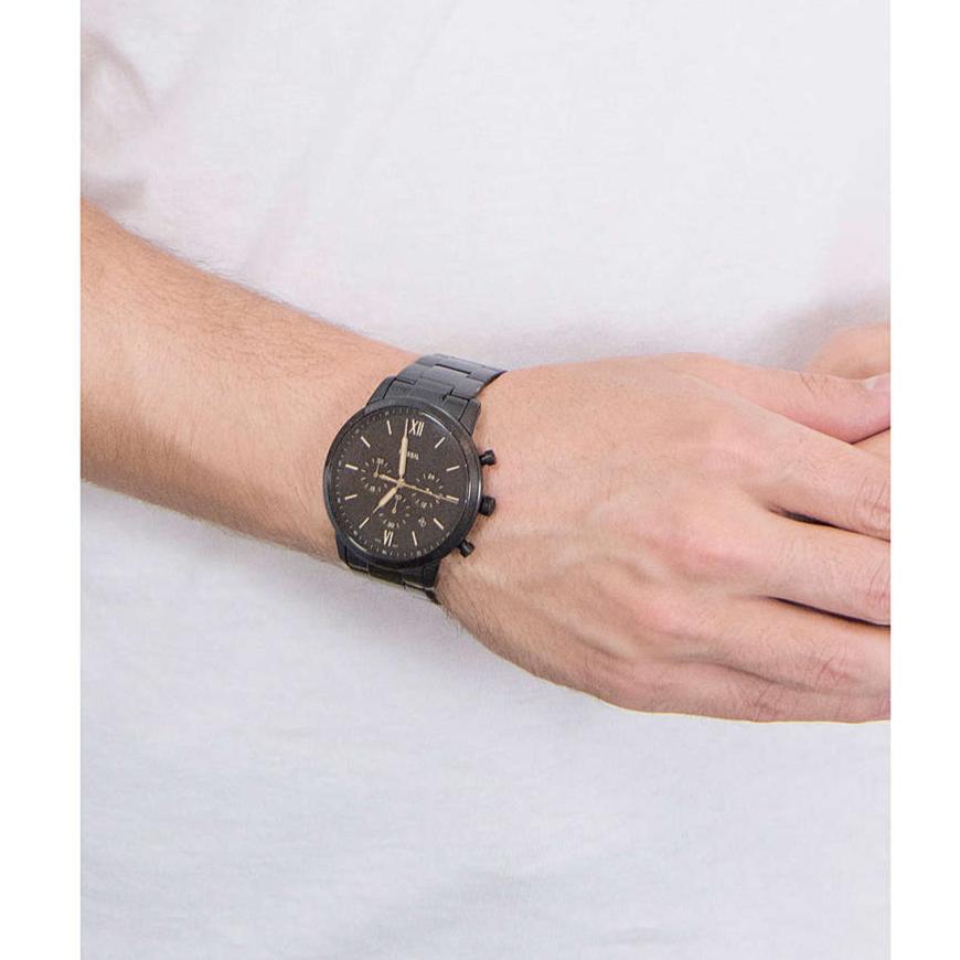  Shop Authentic Fossil Neutra Chronograph Black Dial Black Steel Strap Watch for Men - FS5525 - Luxxuri