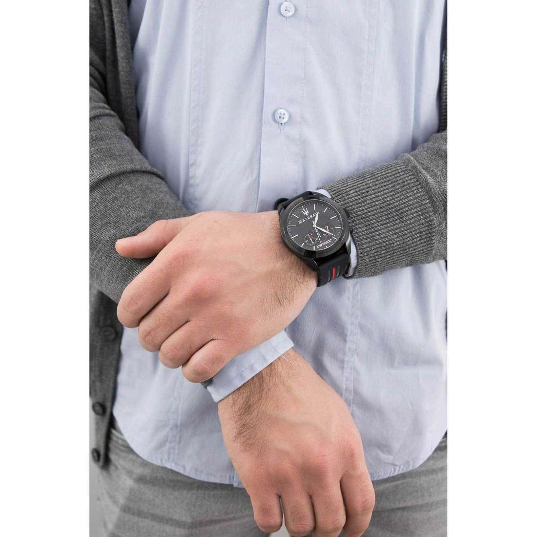  Shop Authentic Maserati Traguardo Chronograph Black Dial Black Rubber Strap Watch For Men - R8871612004 - Luxxuri