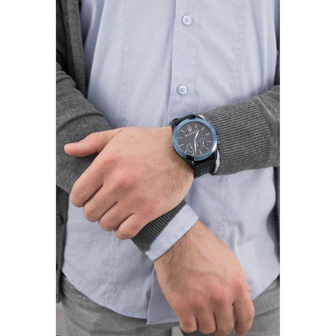  Shop Authentic Maserati Traguardo Sports Blue Dial Black Rubber Strap Watch For Men - R8871612006 - Luxxuri