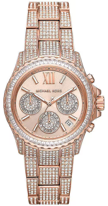  Shop Authentic Michael Kors Everest Chronograph Crystals Rose Gold Dial Rose Gold Steel Strap Watch For Women - MK7235 - Luxxuri