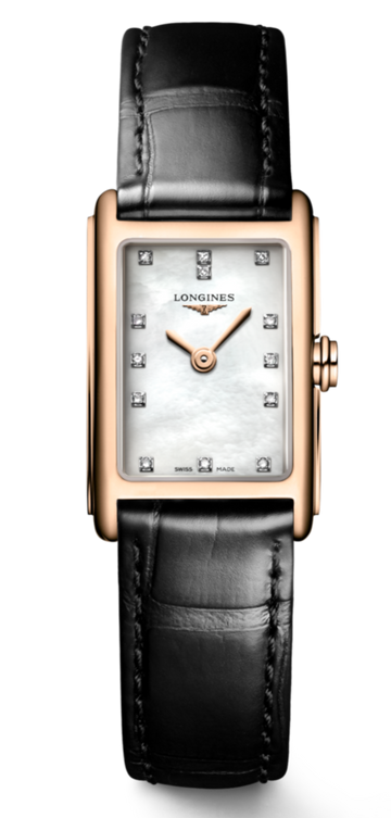  Shop Authentic Longines Dolcevita Diamonds Mother of Pearl White Dial Black Leather Strap Watch for Women - L5.258.8.87.0 - Luxxuri