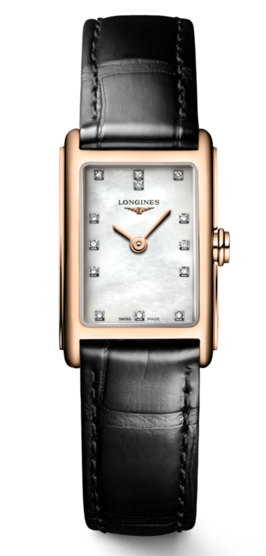  Shop Authentic Longines Dolcevita Diamonds Mother of Pearl White Dial Black Leather Strap Watch for Women - L5.258.8.87.0 - Luxxuri