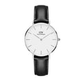  Shop Authentic Daniel Wellington Classic Petite Sheffield White Dial Black Leather Strap Watch For Women - DW00100186 - Luxxuri