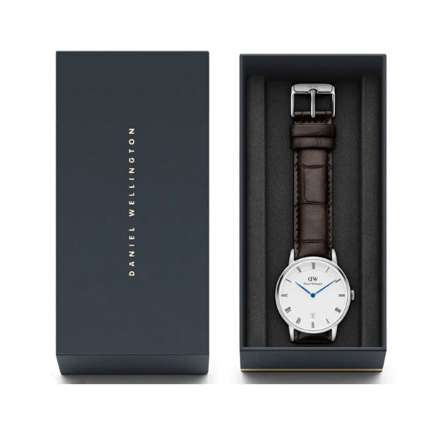  Shop Authentic Daniel Wellington Dapper York Quartz White Dial Dark Brown Leather Strap Watch For Women - DW00100097 - Luxxuri