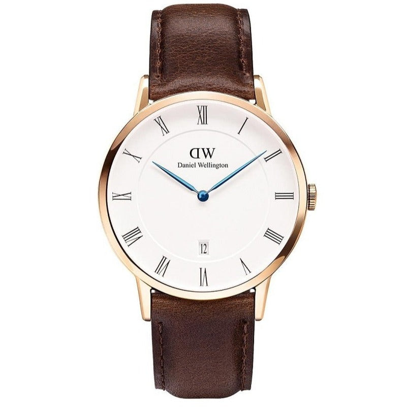  Shop Authentic Daniel Wellington Dapper Bristol White Dial Brown Leather Strap Watch For Men - DW00100086 - Luxxuri