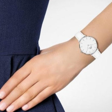  Shop Authentic Daniel Wellington Petite Bondi White Dial White Leather Strap Watch For Women - DW00100190 - Luxxuri