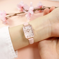  Shop Authentic Daniel Wellington Quadro Pressed Mother of Pearl Pink Dial Pink Leather Strap Watch For Women - DW00100508 - Luxxuri