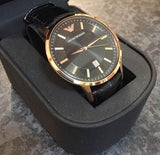  Shop Authentic Emporio Armani Renato Quartz Black Dial Black Leather Strap Watch For Men - AR2425 - Luxxuri