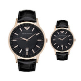  Shop Authentic Emporio Armani Renato Quartz Black Dial Black Leather Strap Watch For Men - AR2425 - Luxxuri