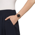 Michael Kors Channing Black Dial Rose Gold Steel Strap Watch For Women - MK5937