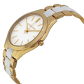 Michael Kors Slim Runway Quartz White Dial Two Tone Steel Strap Watch For Women - MK4295