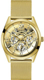  Shop Authentic Guess Tailor Multifunction Gold Dial Gold Mesh Bracelet Watch for Men - GW0368G2 - Luxxuri