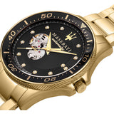  Shop Authentic Maserati SFIDA Black Dial Yellow Gold Toned Stainless Steel Watch For Men - R8823140003 - Luxxuri
