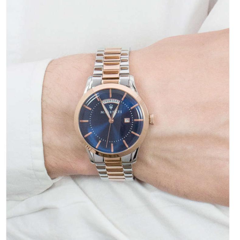  Shop Authentic Maserati Tradizione Blue Dial Two Tone Steel Strap Watch For Men - R8853125001 - Luxxuri