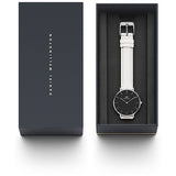  Shop Authentic Daniel Wellington Classic Petite Bondi Black Dial White Leather Strap Watch For Women - DW00100284 - Luxxuri