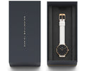  Shop Authentic Daniel Wellington Classic Petite Bondi Black Dial White Leather Strap Watch For Women - DW00100285 - Luxxuri
