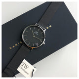  Shop Authentic Daniel Wellington Petite Ashfield Black Dial Black Mesh Strap Watch For Women - DW00100202 - Luxxuri