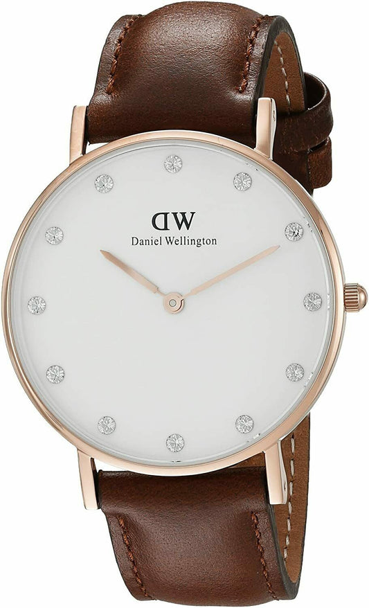  Shop Authentic Daniel Wellington Classy St Mawes White Dial Brown Leather Strap Watch For Women - DW00100067 - Luxxuri
