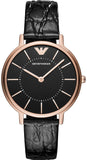  Shop Authentic Emporio Armani Kappa Quartz Black Dial Black Leather Strap Watch For Women - AR11064 - Luxxuri