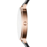  Shop Authentic Emporio Armani Kappa Quartz Black Dial Black Leather Strap Watch For Women - AR11064 - Luxxuri