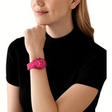  Shop Authentic Michael Kors Runway Chronograph Limited Edition Pink Dial Pink Steel Strap Watch for Women - MK7478LE - Luxxuri