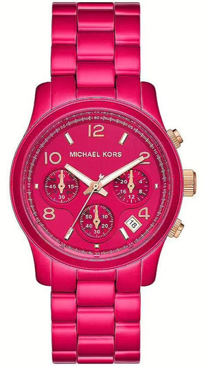  Shop Authentic Michael Kors Runway Chronograph Limited Edition Pink Dial Pink Steel Strap Watch for Women - MK7478LE - Luxxuri