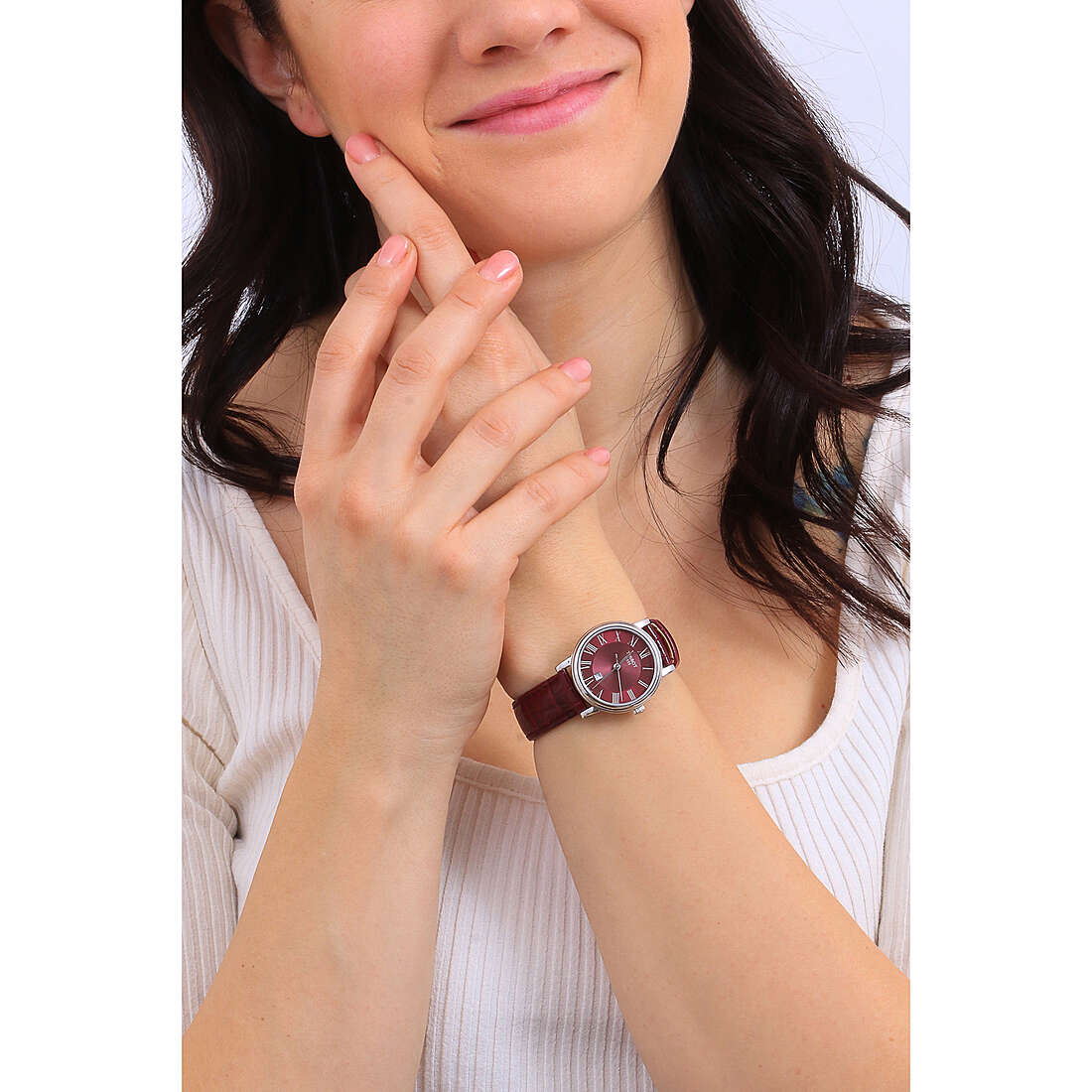  Shop Authentic Tissot Carson Premium Lady Maroon Dial Maroon Leather Strap Watch For Women - T122.210.16.373.00 - Luxxuri