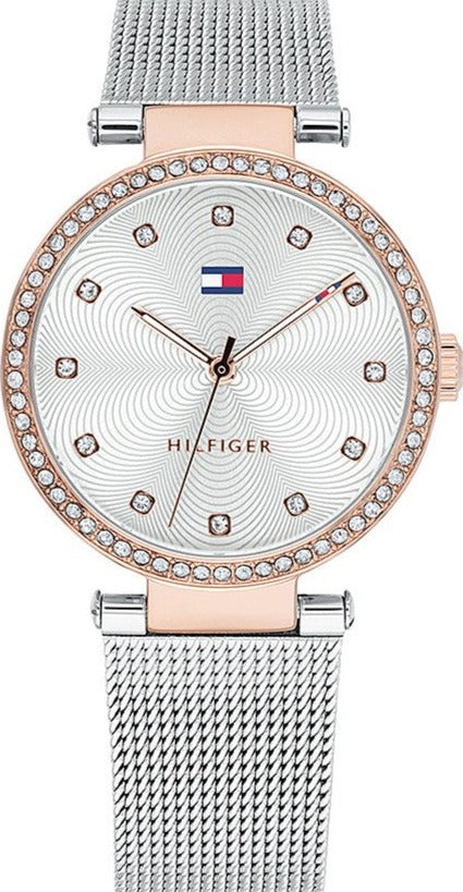  Shop Authentic Tommy Hilfiger Lynn Quartz Silver Dial Silver Mesh Bracelet Watch For Women - 1781863 - Luxxuri