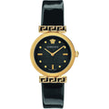  Shop Authentic Versace Greca Meander Black Dial Black Leather Strap Watch for Women - VELW00420 - Luxxuri