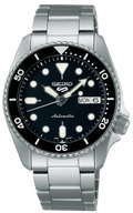Seiko 5 Sports SKX Automatic Black Dial Silver Steel Strap Watch For Men - SRPK29K1