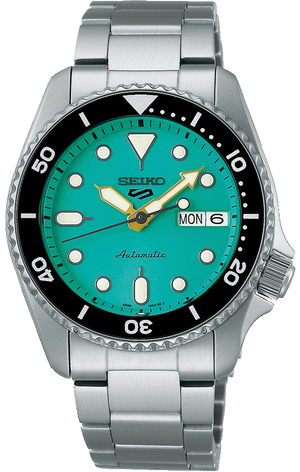  Shop Authentic Seiko 5 Sports SKX Midi Automatic Teal Dial Silver Steel Strap Watch For Men - SRPK33K1 - Luxxuri
