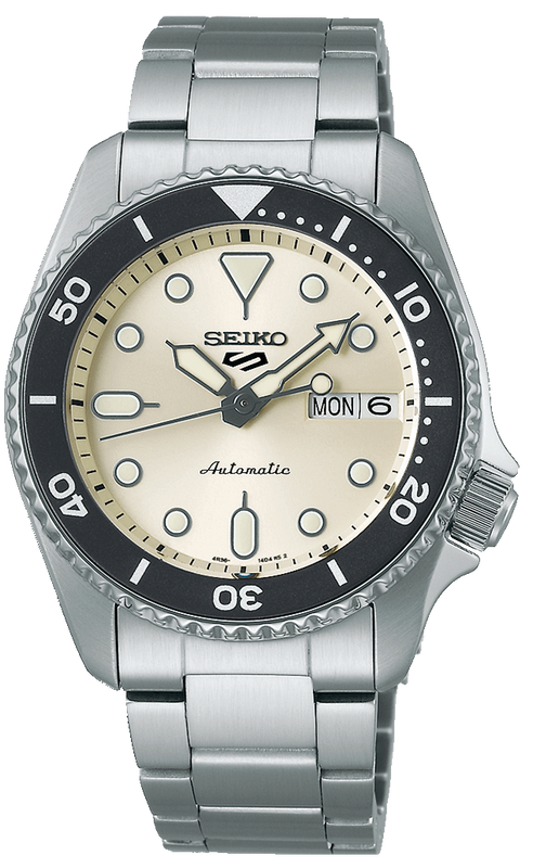  Shop Authentic Seiko 5 Sports SKX Automatic Cream Dial Silver Steel Strap Watch For Men - SRPK31K1 - Luxxuri