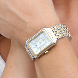  Shop Authentic Fossil Raquel Three Hand Mother of Pearl Dial Two Tone Steel Strap Watch For Women - ES5305 - Luxxuri