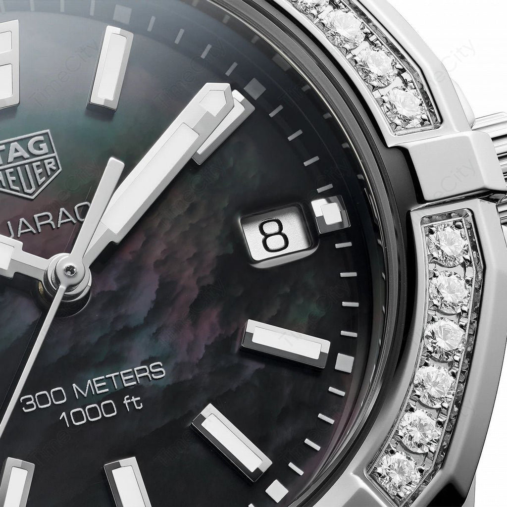  Shop Authentic Tag Heuer Aquaracer Diamonds Mother of Pearl Black Dial Black Nylon Strap Watch for Women - WAY131P.FT6092 - Luxxuri