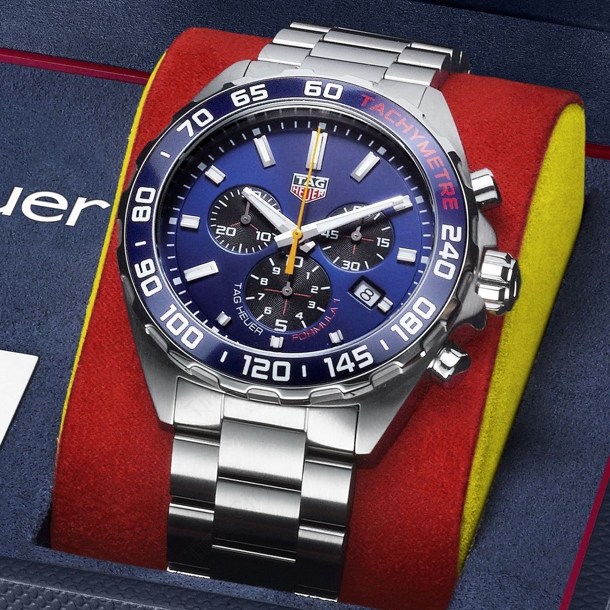  Shop Authentic Tag Heuer Formula 1 Red Bull Racing Chronograph Blue Dial Silver Steel Strap Watch for Men - CAZ101AK.BA0842 - Luxxuri