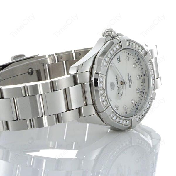  Shop Authentic Tag Heuer Aquaracer Diamonds Mother of Pearl White Dial Silver Steel Strap Watch for Women - WBD131C.BA0748 - Luxxuri