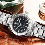  Shop Authentic Tag Heuer Aquaracer Quartz Black Dial Silver Steel Strap Watch for Women - WBD1410.BA0741 - Luxxuri