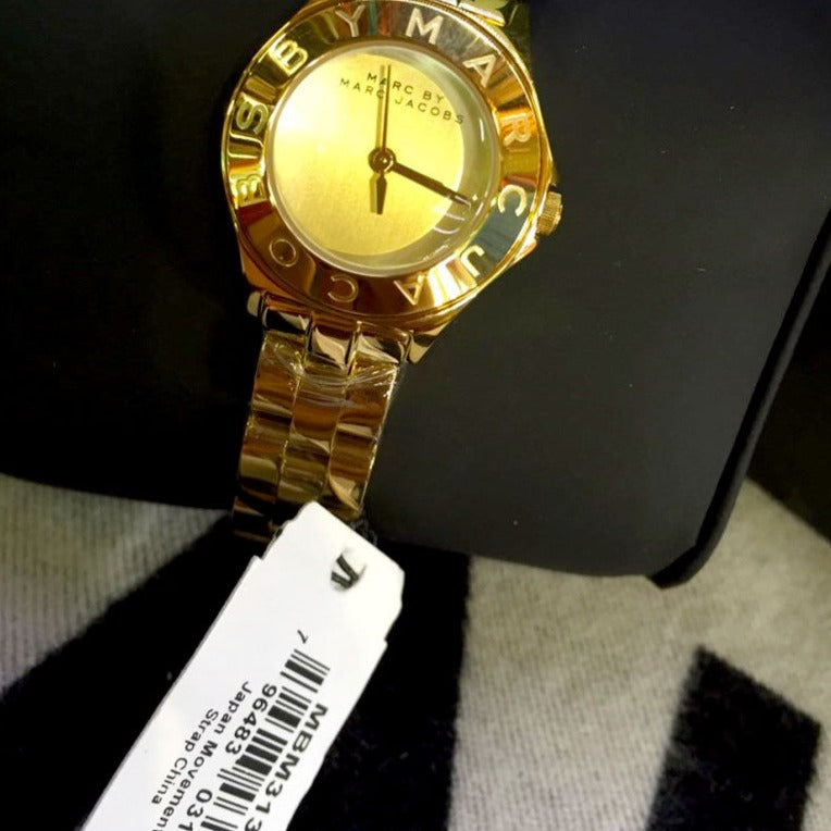  Shop Authentic Marc Jacobs Blade Gold Dial Gold Steel Strap Watch for Women - MBM3126 - Luxxuri