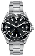  Shop Authentic Tag Heuer Aquaracer Quartz Black Dial Silver Steel Strap Watch for Men - WAY101A.BA0746 - Luxxuri