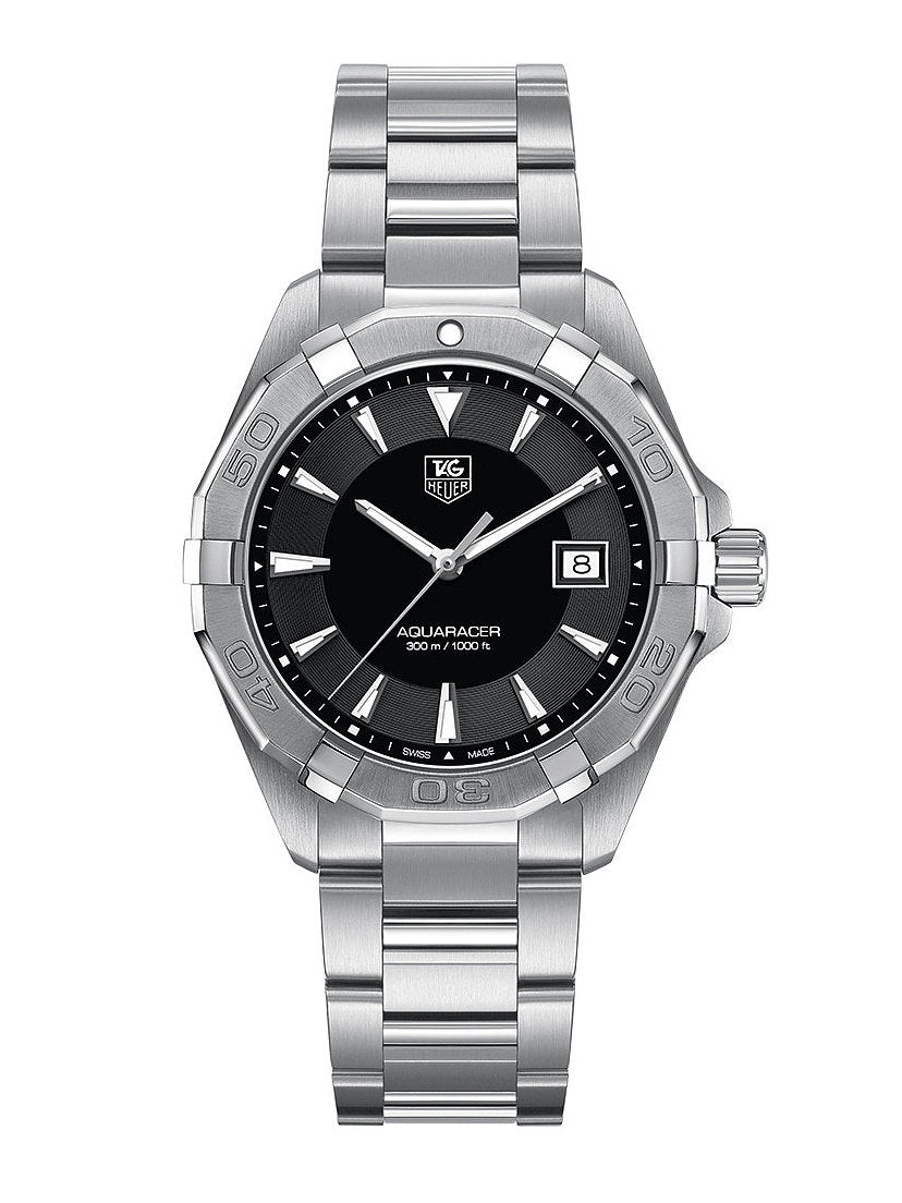 Shop Authentic Tag Heuer Aquaracer Quartz Black Dial Silver Steel Strap Watch for Men - WAY1110.BA0928 - Luxxuri