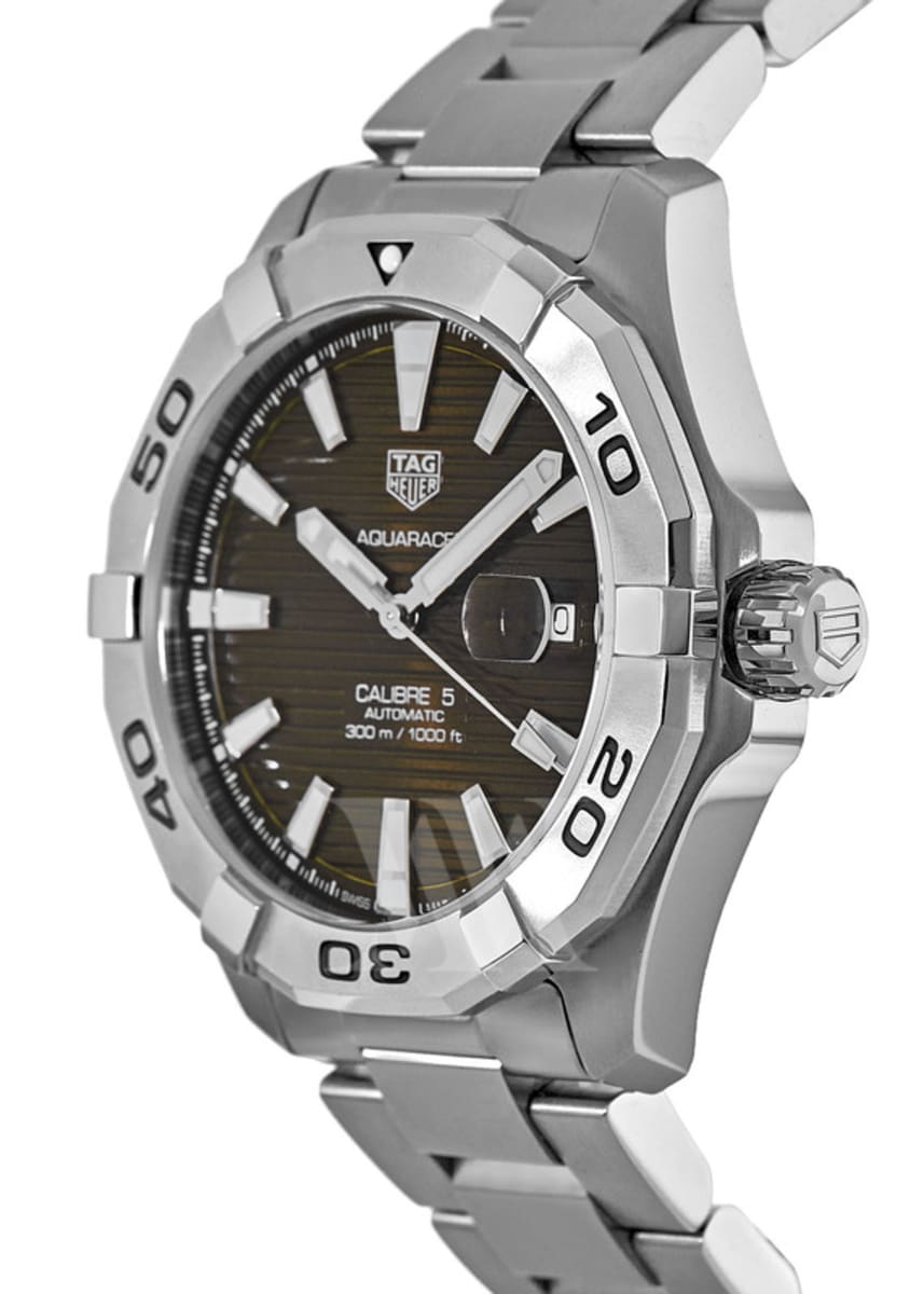  Shop Authentic Tag Heuer Aquaracer Calibre 5 Automatic Sunray Brown Dial Silver Steel Strap Watch for Men - WAY2018.BA0927 - Luxxuri