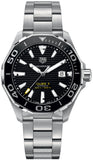  Shop Authentic Tag Heuer Aquaracer Black Dial Silver Steel Strap Strap Watch for Men - WAY201A.BA0927 - Luxxuri