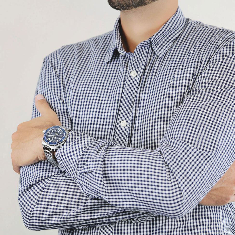  Shop Authentic Tag Heuer Aquaracer Calibre 5 Blue Dial Silver Steel Strap Watch for Men - WAY201B.BA0927 - Luxxuri