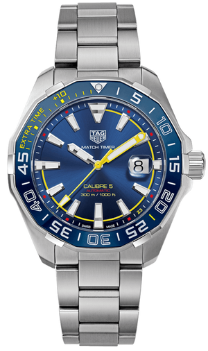  Shop Authentic Tag Heuer Aquaracer Caliber 5 Match Timer Shinji Kagawa Edition Blue Dial Silver Steel Strap Watch for Men - WAY201H.BA0927 - Luxxuri