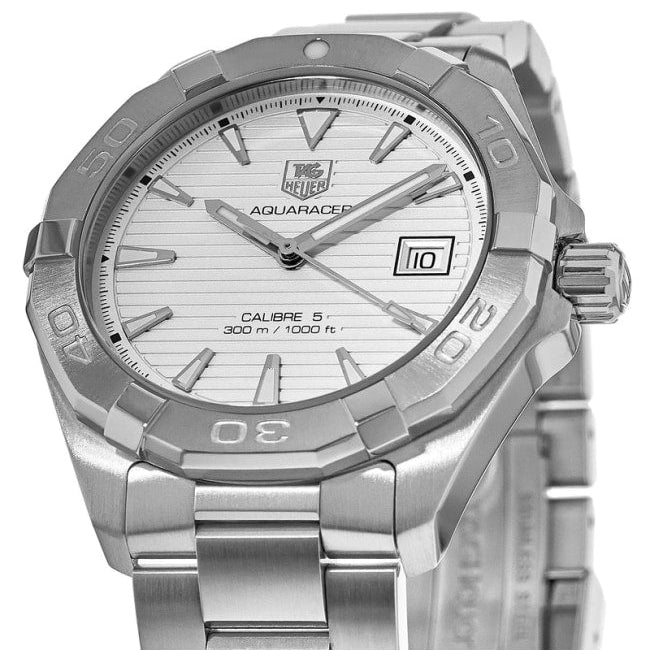  Shop Authentic Tag Heuer Aquaracer Automatic White Dial Silver Steel Strap Watch for Men - WAY2111.BA0928 - Luxxuri